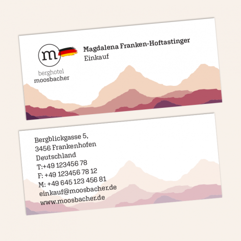Visitenkarten mini 70x30mm, 4c4c, Deutschland