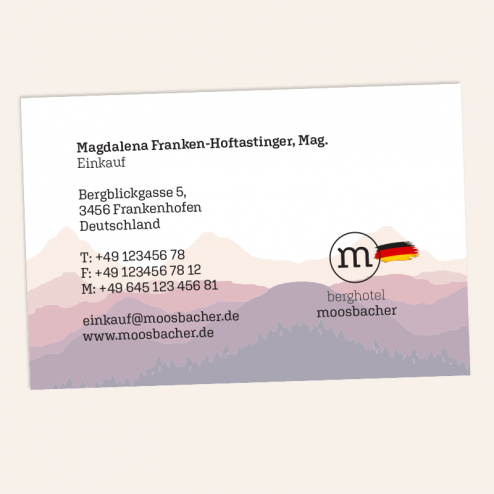 Visitenkarten mit schwarzem Farbkern, 85x55mm, 4c/4c, Deutschland